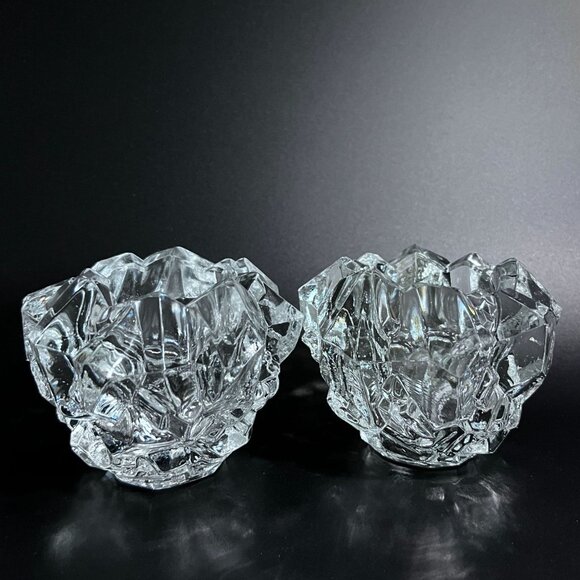 Goebel Bleikristall Ice Lead Crystal Candle Holder 70's Signed - Picture 1 of 9